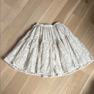 Chic Cream Lace Kids Skirt